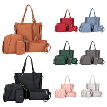 Load image into Gallery viewer, PU Leather Women&#39;s Shoulderbag +Casual Tote + Lady Handbag +Card Coin Bags Purse Messenger Satchel 4pcs/set