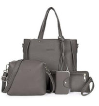 Load image into Gallery viewer, PU Leather Women&#39;s Shoulderbag +Casual Tote + Lady Handbag +Card Coin Bags Purse Messenger Satchel 4pcs/set
