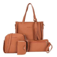 Load image into Gallery viewer, PU Leather Women&#39;s Shoulderbag +Casual Tote + Lady Handbag +Card Coin Bags Purse Messenger Satchel 4pcs/set