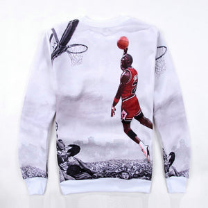 2017 Spring/Autumn Men/Women 3D Print Pullover Jordan Dunk Sweatshirt Hoodie Long Sleeve Casual Hip Hop Sweatshirt Vetements