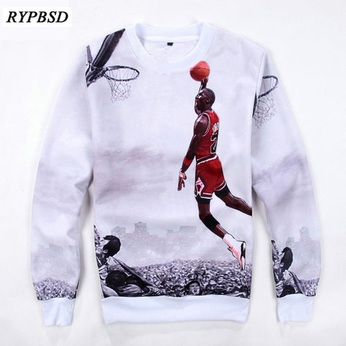 2017 Spring/Autumn Men/Women 3D Print Pullover Jordan Dunk Sweatshirt Hoodie Long Sleeve Casual Hip Hop Sweatshirt Vetements