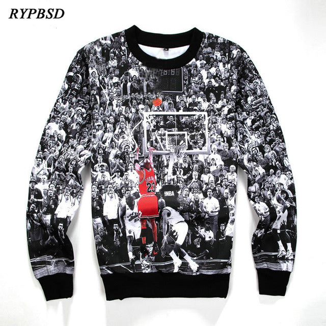 2018 Spring/Autumn Men 3D Pullover Hoodie Print Jordan Sweatshirt Men Streetwear Long Sleeve Crewneck Casual Sweatshirt Vetemen