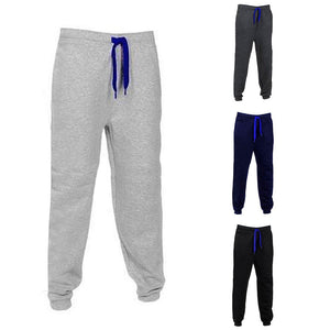 Men Casual Sweatpants Jogger Sport Trousers Drawstring Hip-hop Plush Long Pants