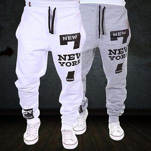 Men New York Print Jogger Dance Sportwear Baggy Casual Pants Trousers Sweatpants