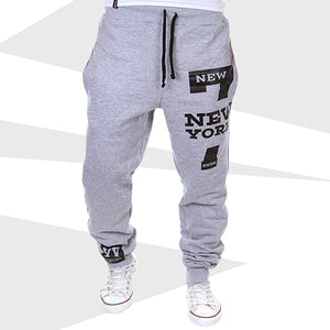 Men New York Print Jogger Dance Sportwear Baggy Casual Pants Trousers Sweatpants