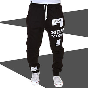 Men New York Print Jogger Dance Sportwear Baggy Casual Pants Trousers Sweatpants