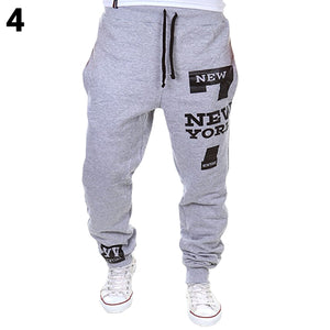 Men New York Print Jogger Dance Sportwear Baggy Casual Pants Trousers Sweatpants