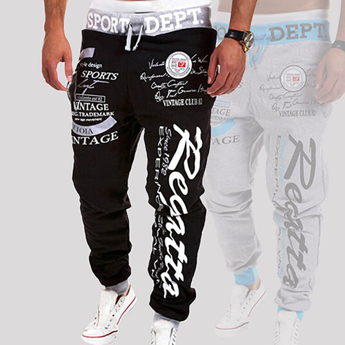 Men's Letter Printed Sport Sweat Pants Jogging Jogger Trousers Tracksuit Bottoms