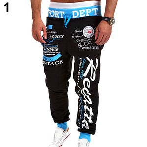 Men's Letter Printed Sport Sweat Pants Jogging Jogger Trousers Tracksuit Bottoms