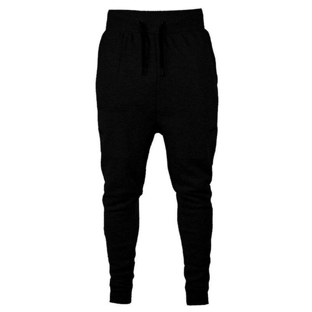 Men Casual Zippered Sweatpants Jogger Sport Trousers Drawstring Hip-hop Pants