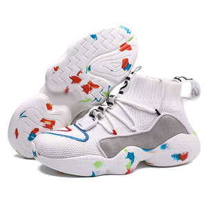 Fires Men Casual Shoes Fashion Black White Loafer Shoes Male Breathable Cool Flat Shoes High Top Man's Outdoor Sneakers