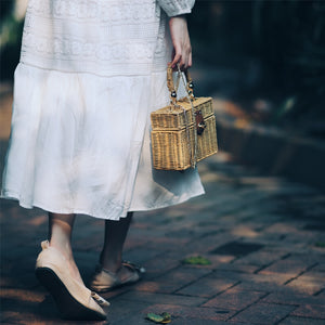 New rattan black straw Shoulder Bag Women hand-woven Messenger Bag Summer Beach Square box Straw Handbag For lady Bolsa Feminina