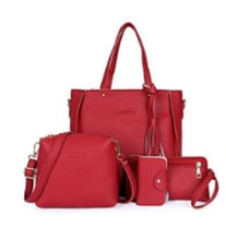 Load image into Gallery viewer, PU Leather Women&#39;s Shoulderbag +Casual Tote + Lady Handbag +Card Coin Bags Purse Messenger Satchel 4pcs/set