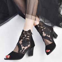 Load image into Gallery viewer, Summer Mesh Peep Toe Sandals Sexy Heels Single Shoes