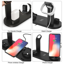 Load image into Gallery viewer, 4 in 1 Wireless Charging Dock Station For Apple Watch iPhone X XS XR MAX 11 Pro 8 Airpods 10W Qi Fast Charger Stand Holder