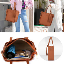 Load image into Gallery viewer, PU Leather Women&#39;s Shoulderbag +Casual Tote + Lady Handbag +Card Coin Bags Purse Messenger Satchel 4pcs/set