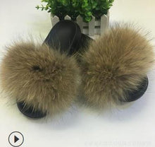 Load image into Gallery viewer, Faux Fur Slippers Women