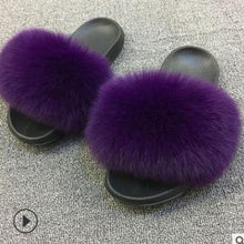 Load image into Gallery viewer, Faux Fur Slippers Women
