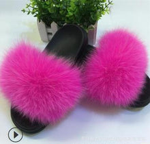 Load image into Gallery viewer, Faux Fur Slippers Women
