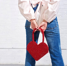 Load image into Gallery viewer, Small Group Fashion Love Handmade Bag Red / Bblack Top-Handle Bags