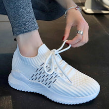 Load image into Gallery viewer, Women   White Sneakers Streetwear Women Wedges