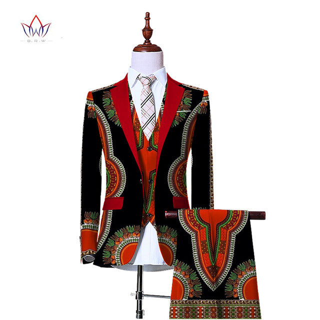 (Jacket+Vest+Pants)Blazers for Men 3 Piece Slim Fit Cowboy Wedding Men Suit Retro Gentleman Mens' African Clothing 6XL WYN230