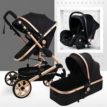 Load image into Gallery viewer, Multifunctional 3 in 1 Baby Stroller High Landscape Stroller  Folding Carriage Gold Baby Stroller Newborn Stroller