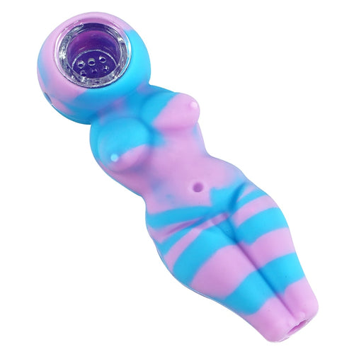 Silicone Smoking Pipe with Glass Bowl Unbreakable Hand pipe Food Grade Silicone Tobacco pipe