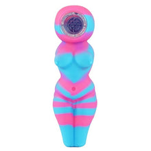 Load image into Gallery viewer, Silicone Smoking Pipe with Glass Bowl Unbreakable Hand pipe Food Grade Silicone Tobacco pipe