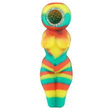 Load image into Gallery viewer, Silicone Smoking Pipe with Glass Bowl Unbreakable Hand pipe Food Grade Silicone Tobacco pipe