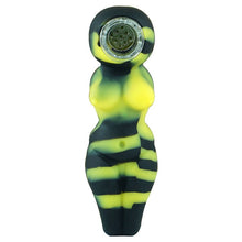 Load image into Gallery viewer, Silicone Smoking Pipe with Glass Bowl Unbreakable Hand pipe Food Grade Silicone Tobacco pipe