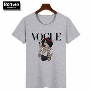 Women 2019 Summer Graphic Tee Shirt Femme Funny Princess Vogue Harajuku T Shirt Korean Tops Kawaii Streetwear Camiseta Mujer