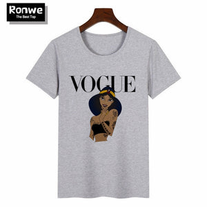 Women 2019 Summer Graphic Tee Shirt Femme Funny Princess Vogue Harajuku T Shirt Korean Tops Kawaii Streetwear Camiseta Mujer