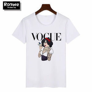 Women 2019 Summer Graphic Tee Shirt Femme Funny Princess Vogue Harajuku T Shirt Korean Tops Kawaii Streetwear Camiseta Mujer