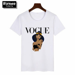 Women 2019 Summer Graphic Tee Shirt Femme Funny Princess Vogue Harajuku T Shirt Korean Tops Kawaii Streetwear Camiseta Mujer