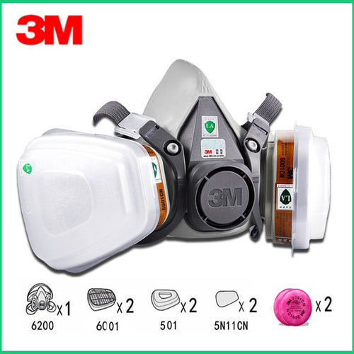 9in1 3M 6200 Half Facepiece Gas Mask Respirator With 6001/2091 Filter Fit Painting Spraying Dust Proof