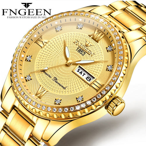 Luxury men's quartz watch brand steel calendar 30 meters Rolexable waterproof men's quartz watch gold clock relogio masculino