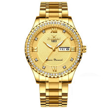 Load image into Gallery viewer, Luxury men&#39;s quartz watch brand steel calendar 30 meters Rolexable waterproof men&#39;s quartz watch gold clock relogio masculino