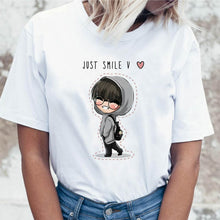 Load image into Gallery viewer, Kpop T Shirt JIN SUGA J HOPE Women JIMIN V JUNGKOOK Top Tshirt for K pop Korean Tees Funny Graphic Female T-shirt K-pop