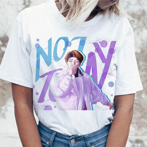 Kpop T Shirt JIN SUGA J HOPE Women JIMIN V JUNGKOOK Top Tshirt for K pop Korean Tees Funny Graphic Female T-shirt K-pop