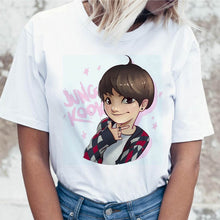 Load image into Gallery viewer, Kpop T Shirt JIN SUGA J HOPE Women JIMIN V JUNGKOOK Top Tshirt for K pop Korean Tees Funny Graphic Female T-shirt K-pop