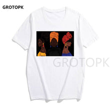 Load image into Gallery viewer, Melanin Poppin Printed Female T-shirt Short Sleeve Streetwear Summer Women Clothes 2019 Harajuku Top Graphic Tee White T Shirt