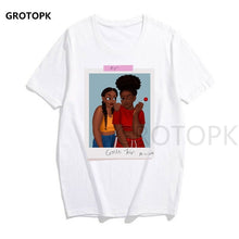 Load image into Gallery viewer, Melanin Poppin Printed Female T-shirt Short Sleeve Streetwear Summer Women Clothes 2019 Harajuku Top Graphic Tee White T Shirt