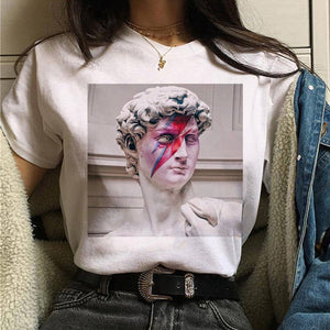 aesthetic t shirt vaporwave Michelangelo women fashion new harajuku tshirt Casual korean style Graphic hip hop t-shirt female