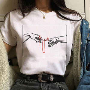 aesthetic t shirt vaporwave Michelangelo women fashion new harajuku tshirt Casual korean style Graphic hip hop t-shirt female