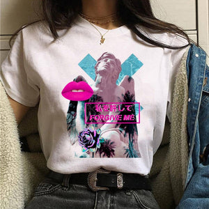 aesthetic t shirt vaporwave Michelangelo women fashion new harajuku tshirt Casual korean style Graphic hip hop t-shirt female