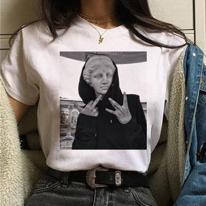 aesthetic t shirt vaporwave Michelangelo women fashion new harajuku tshirt Casual korean style Graphic hip hop t-shirt female