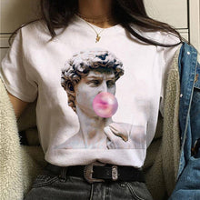 Load image into Gallery viewer, aesthetic t shirt vaporwave Michelangelo women fashion new harajuku tshirt Casual korean style Graphic hip hop t-shirt female