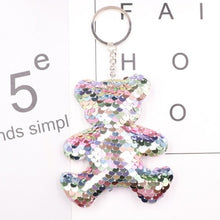 Load image into Gallery viewer, 1PCS Dolphin Star Unicorn animal Keychain Glitter Pompom Sequins Key Chain Gifts for Women  Car Bag Accessories Key Ring Jewelry