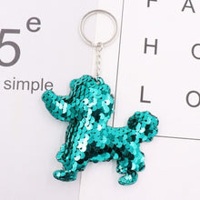 Load image into Gallery viewer, 1PCS Dolphin Star Unicorn animal Keychain Glitter Pompom Sequins Key Chain Gifts for Women  Car Bag Accessories Key Ring Jewelry